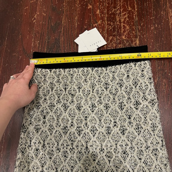 BNWT Sandro Velvet Trimmed Metallic Jacquard Skirt - Picture 10 of 13